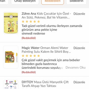Trendyol'da Yorumlarımın Reddedilmesi