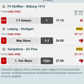 Nesine Kazanan Maçı Kaybetti Göstermek