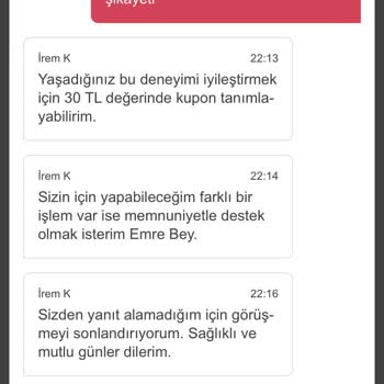 Yemeksepeti Sorumlu Kurumun Sorumlu Davranmaması