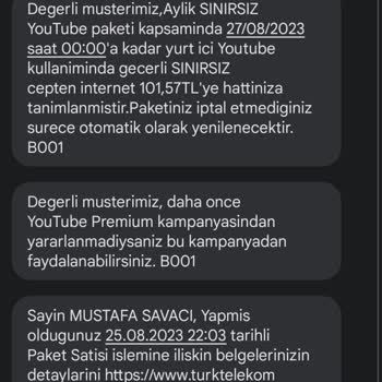 Türk Telekom Sınırsız Youtube.com Aldığım Paketi Kullanmamak