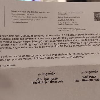 İGDAŞ Doğalgaz Sayaç Hatası