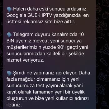 Guek IP Tv Ücretini Ödediğim Hizmeti Alamadım.