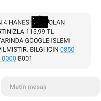 Ziraat Bankası Yapmadığım Google Harcaması