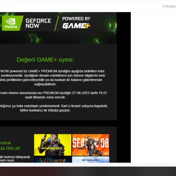Game+ Süresi Dolmadan Üyeliğim İptal Edilmiş