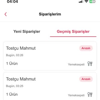 Yemeksepeti Paramı Almasına Rağmen Siparişimi Kabul Etmedi