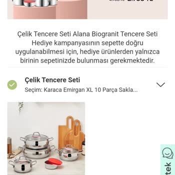 Karaca Züccaciye Karaca Tarafıma Hediye Seti Olan Bio Granit Tencere Setini Göndermedi.