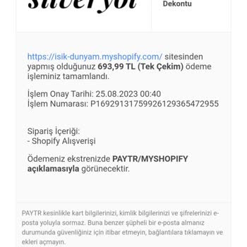 Silveryol Ürünün Sistemde Görünmüyor