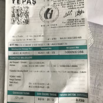 YEPAŞ (Yeşilırmak Elektrik Perakende) Adres Değişikliği No 3 Değil No 5 Olacak