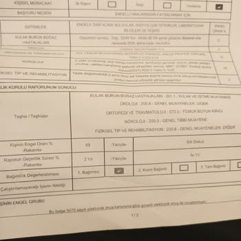 Sağlık Bakanlığı Engelli Raporu İçin