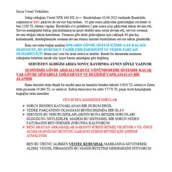 Vestel Buzdolabı Gövde Arızası