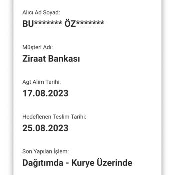 AGT Kurye (aynigunteslim.com) Kartım Halen Gelmedi