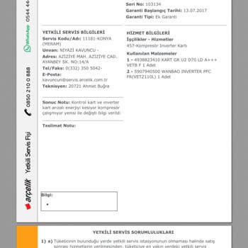 Arçelik Buzdolabı Yetkilileri Şikayet