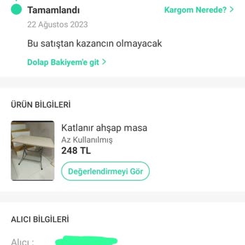 Dolap Uygulaması Paramı Vermedi