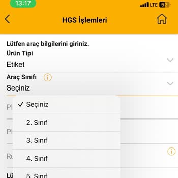 VakıfBank HGS İade Edilmeyen Bakiye. 1. Sınıf Seçeneğinin Olmaması
