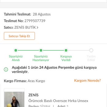 Aras Kargo Apartman Girişinde Durup Bulunduğum Kata Gelmedi