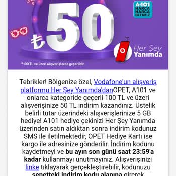 Vodafone Hediye Çarkından İnternet Vermiyor