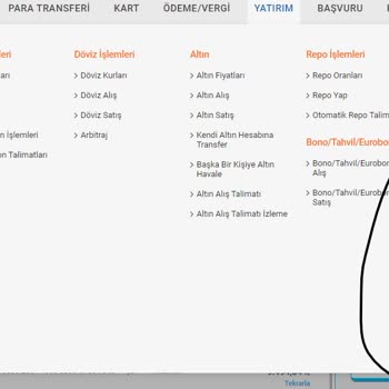 Halkbank İnternet Şubesi / Halk Yatırım Menüsü