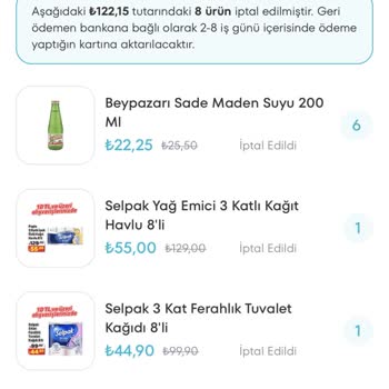 A101 Kapımda'dan Yaptığım İndirimli Ürün Siparişlerim İptal Ediliyor