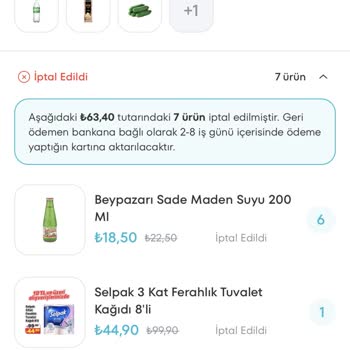 A101 Kapımda'dan Yaptığım İndirimli Ürün Siparişlerim İptal Ediliyor