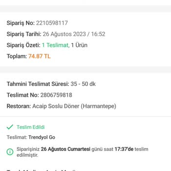 Trendyol Yemek Siparişi Teslim Edilmiyor Ve Para İadesi Yapmıyor