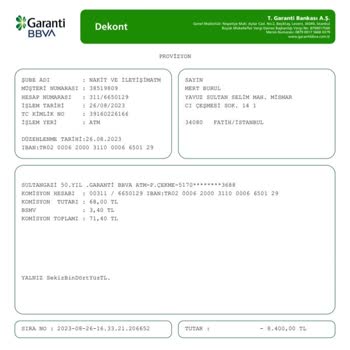 Garanti BBVA Haksız Yere Para Kesintisi