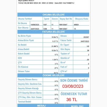 İBB - İstanbul Büyükşehir Belediyesi Yüksek Su Faturası