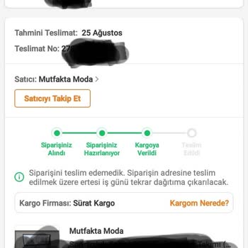 Sürat Kargo Adresimin Nerede Olduğunu Bulamamış.