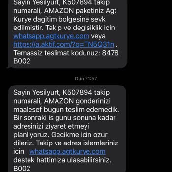 AGT Kurye (aynigunteslim.com) AGT Kuryenin Kargomu Getirmemesi...