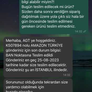 AGT Kurye (aynigunteslim.com) AGT Kuryenin Kargomu Getirmemesi...