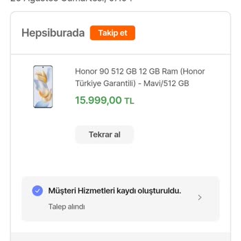 Hepsiburada Honor 90 Hediye Kulaklık Sorunu