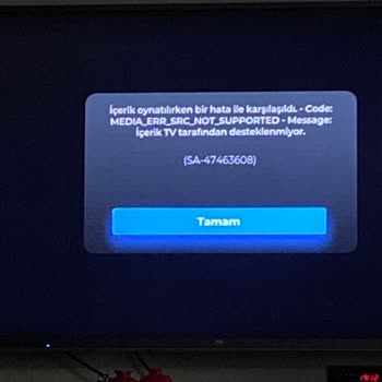 Tod (Digiturk) Uygulama Hatası Smart TV MEDIA_ERR_SRC_NOT_SUPPORTED