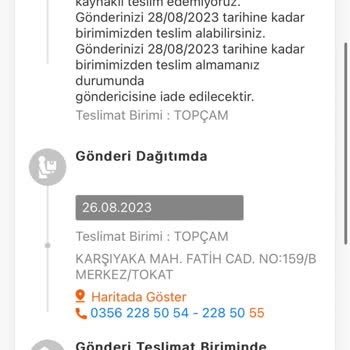 MNG Kargo Topçam Şubesi Müşteri Kaynaklı Teslimat Yapılamadı