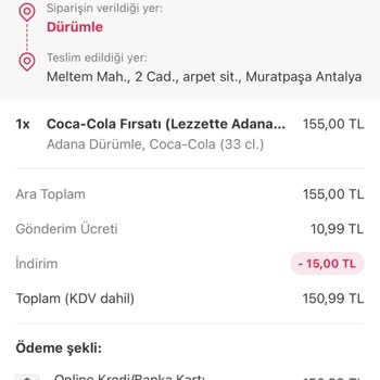 Yemeksepeti Sipariş Teslimi Sorunu