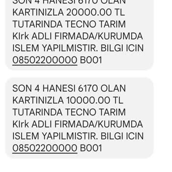 Ziraat Bankası Ziraat Kredi Kartından Bilgim Dışında İşlem Yapıldı