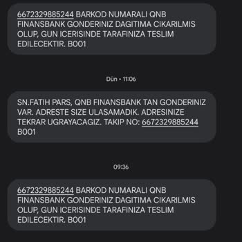 PTT Kargo PTT Adreste Olmamıza Rağmen Adreste Bulunamadı Diye SMS Gönderiyor