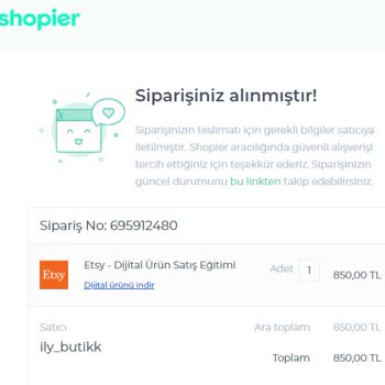 Shopier 695912480 Numaralı Dijital Siparişi İptal Etmek İstiyorum