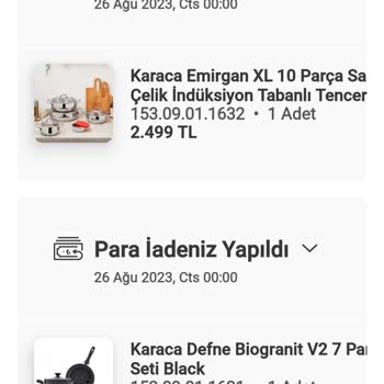 Karaca Züccaciye Firması İade İstemememe Rağmen İade Yaptı!