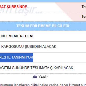 Aras Kargo'nun Ürünü Teslim Etmemek İçin Göstermiş Olduğu Gayret.