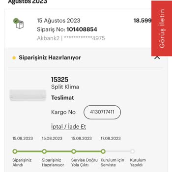 Arçelik Ürün Montajı Sağlanmadı