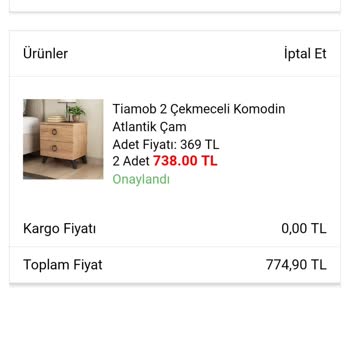 A101 İnternet Sitesinden Komodin Siparişi Sorunu