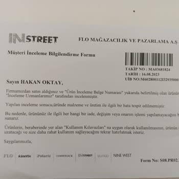 In Street İnceleme Sonucuna İtiraz