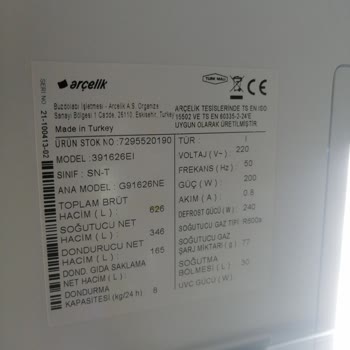 Arçelik Yiyecek Bozma Soğutma