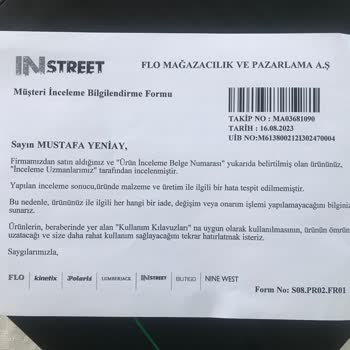 In Street Ayakkabı Hatası Çözümsüz Hiçbir Şekilde Garanti Uygulanmıyor