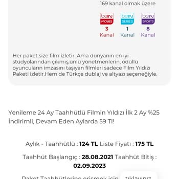 Digiturk Paketleri Artış Oranı