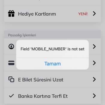 Passolig, Field 'Mobile_Number' İs Not Set