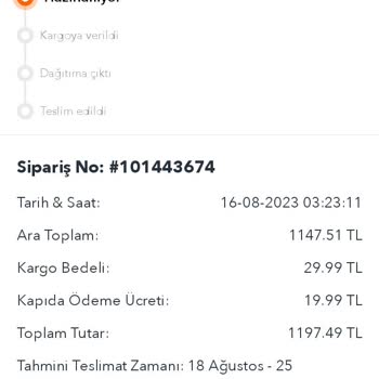 Xolo Eksiltilen Ve Geç Kalan Sipariş