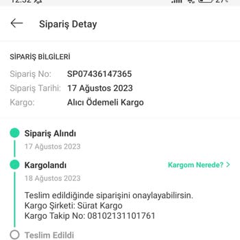 Sürat Kargo Teslim Edilmeyen Gönderim
