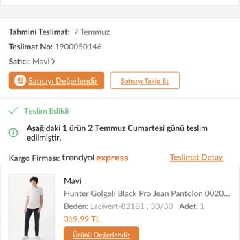 Mavi Pantolonumun Değişiminin Sağlanması