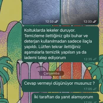 Marmara Koltuk Temizleme "sözde" Firmanın İşini Yapmaması