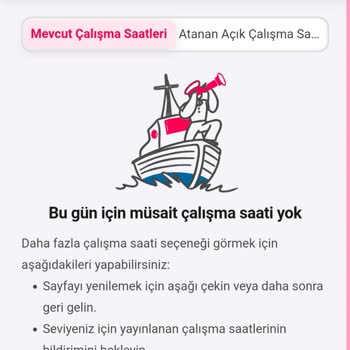 Yemeksepeti Expres Çalışma Saati Slot Seçemiyorum.